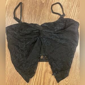 Elegant Black Lace Women's Crop Tank Top